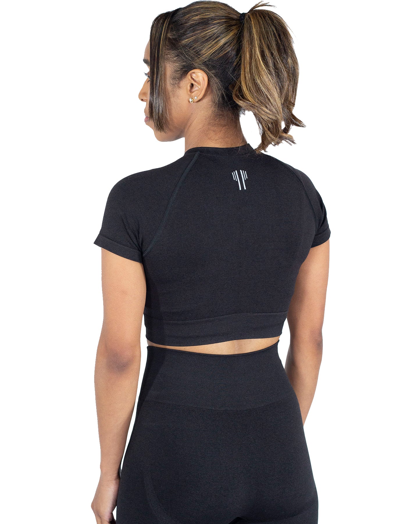 Strong Start Seamless Crop Top - Black