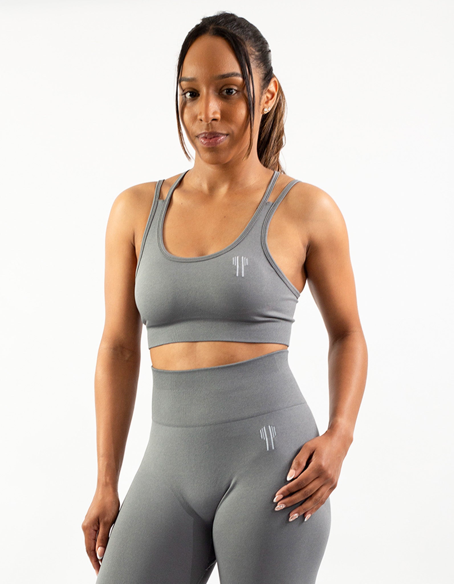 Crossback Sport Bras - Gray
